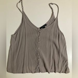Forever 21 Gray sleeveless blouse button up detail size large